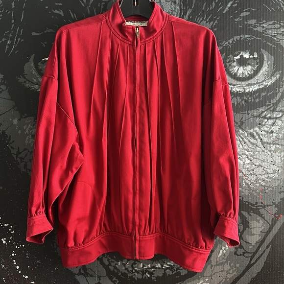 80s Yves Saint Laurent YSL RIVE GAUCHE RUNWAY PUFFY ZIPPERED BLOUSON JACKET COAT - Picture 1 of 10